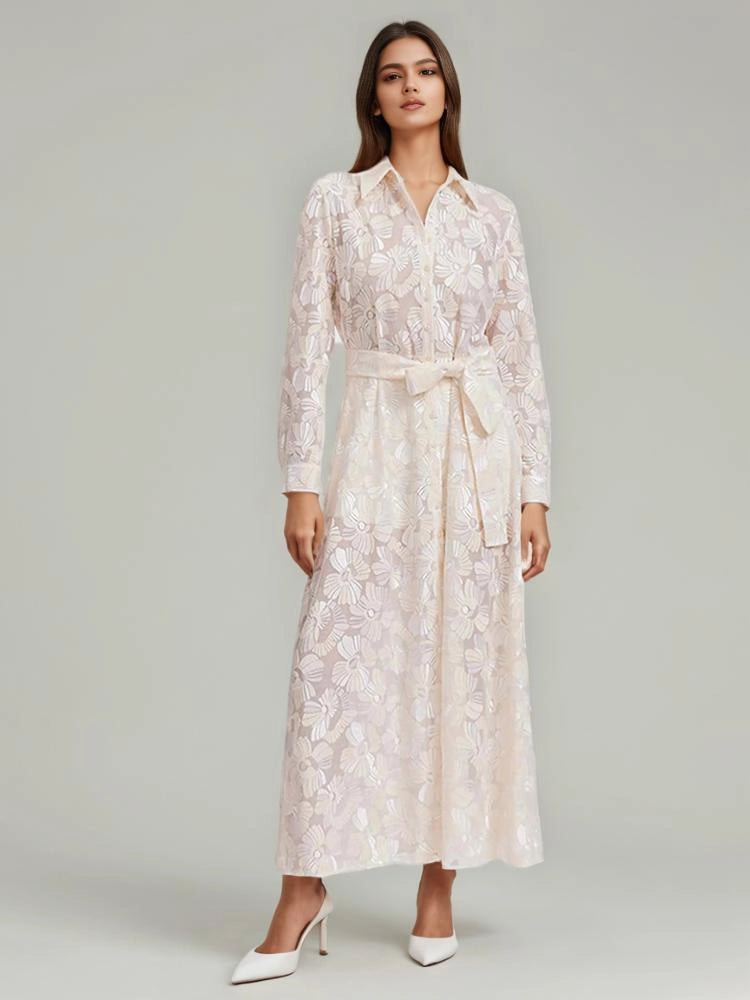 Embroidered Shirt Style Dress