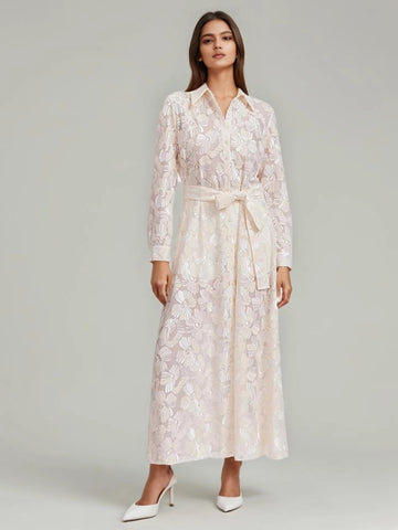 Embroidered Shirt Style Dress