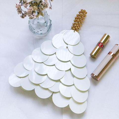 Sac en imitation coquillage, petit sac en écailles de poisson féerique, sac à disque magnétique, sac à perles fait main 