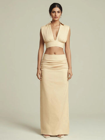 Sleeveless Skirt Two Piece Set