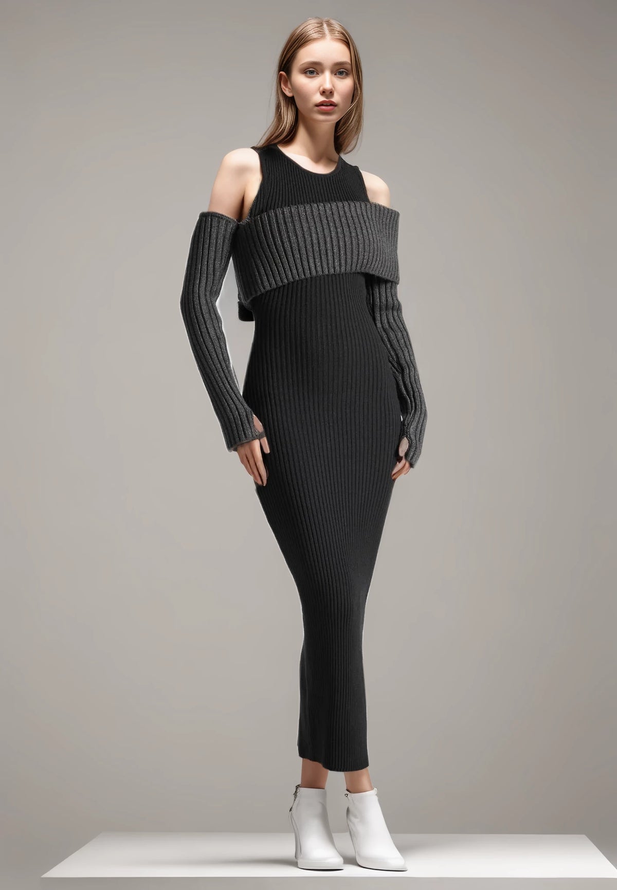 Stricken Asymmetrische Off Shoulders Bodycon Kleider