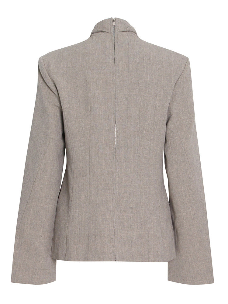 Bare Shoulders Spiral Lapel Blazers