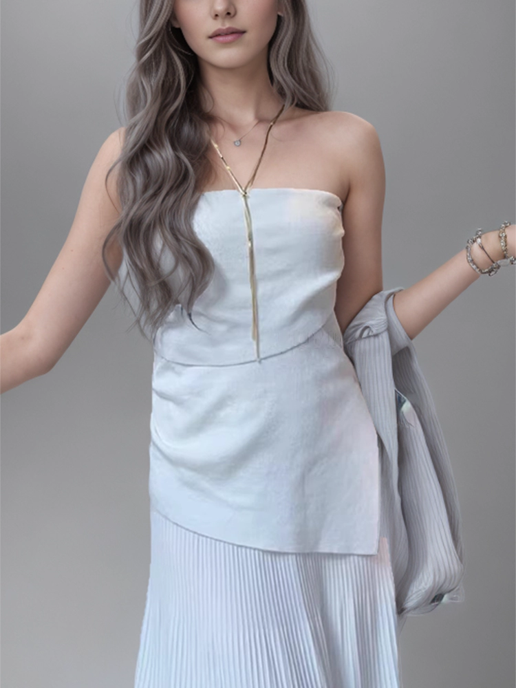 Off Shoulder Irregular Split Tank Top Vest