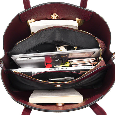 Sacs à main Sac à bandoulière de grande capacité Sac à main élégant en cuir souple pour mère Sac à bandoulière de bureau 