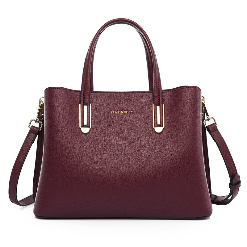 Sacs à main Sac à bandoulière de grande capacité Sac à main élégant en cuir souple pour mère Sac à bandoulière de bureau 