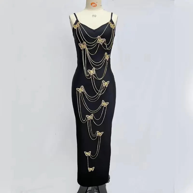 Patchwork Chain Slimming Dresses For Square Collar