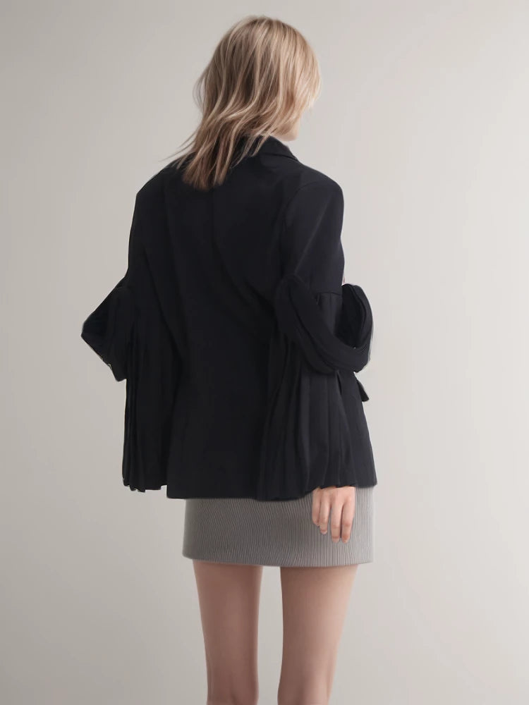 Pleated Pagoda Sleeve Blazers