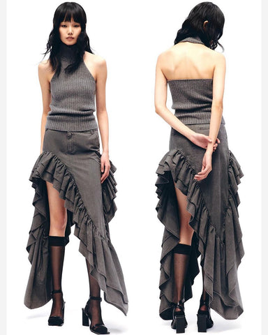 ASYMMETRICAL HALF SKIRT