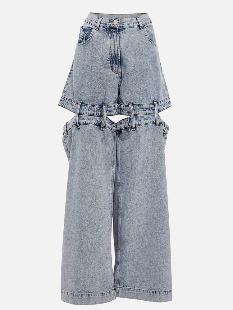 Chic Spliced Zipper Jeans