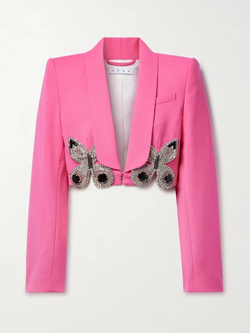 Spliced Diamonds Two Piece Sets For Long Sleeve Blazer Skirt