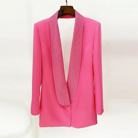 Diamonds Deep V Neck Blazers For Notched Collar Irregular Hem