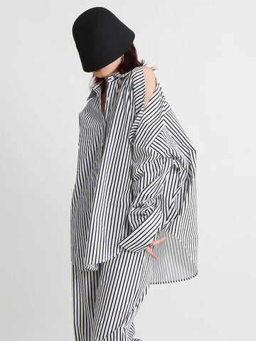 Two Piece Set Lapel Off Shoulder Long Sleeve