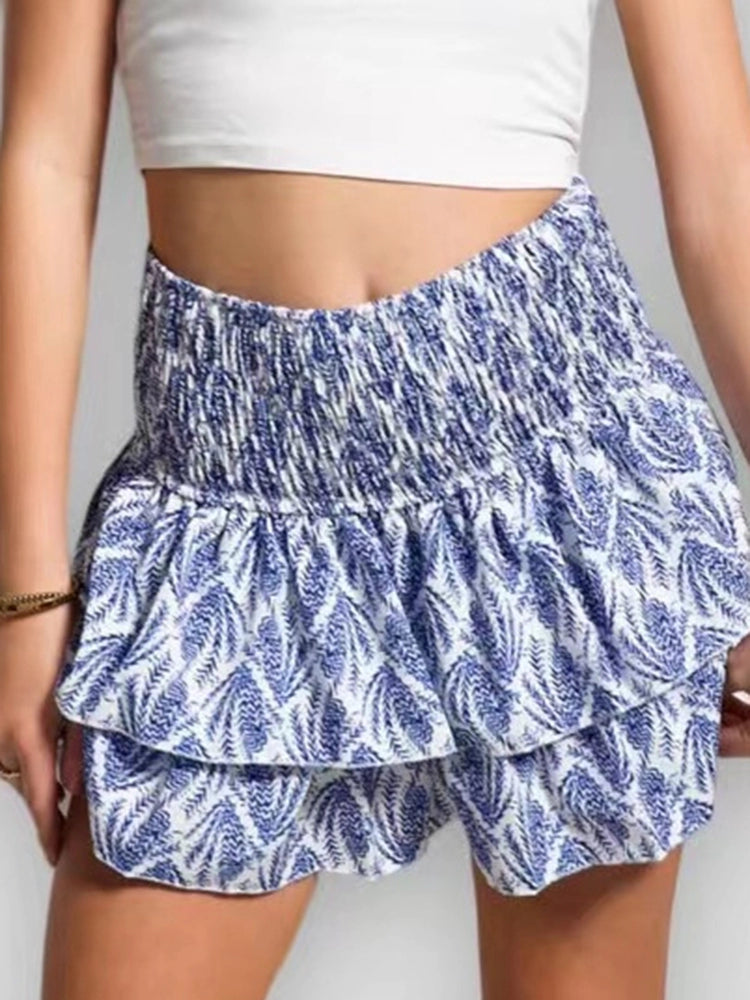 TWOTWIONSTYLE Printed Pleated Skirt