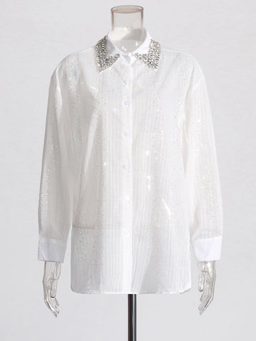 Diamonds Bead Collar Sunscreen Shirt