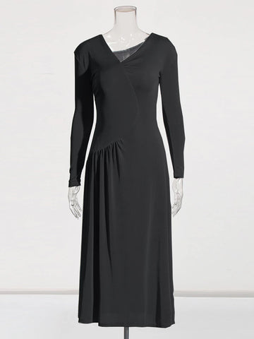 Off Shoulder Long Dress Elastic Knitted Dress