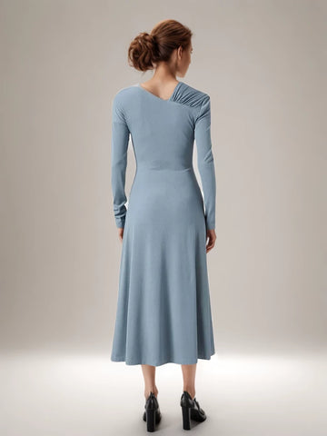Off Shoulder Long Dress Elastic Knitted Dress