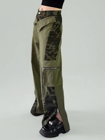 Army Green Straight Leg Pants