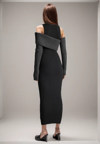 Stricken Asymmetrische Off Shoulders Bodycon Kleider