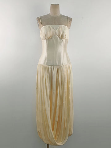 Pleated Hanging Slit Maxi Dress