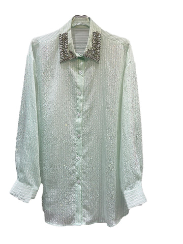 Diamonds Bead Collar Sunscreen Shirt