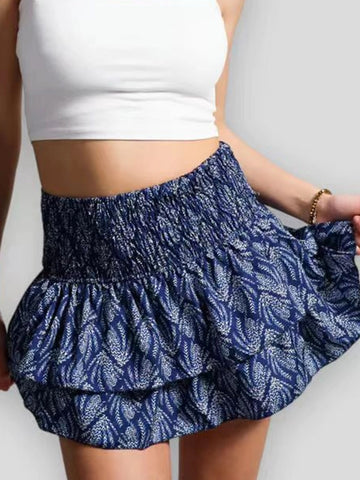 TWOTWIONSTYLE Printed Pleated Skirt