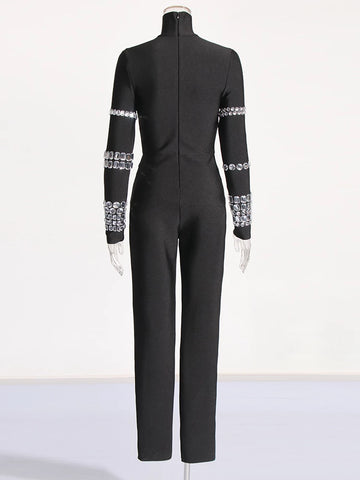 Diamonds Minimalist Turtleneck Jumpsuits