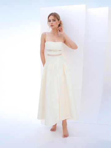 Pearl Shoulder Strap High Waist Two Piece Set