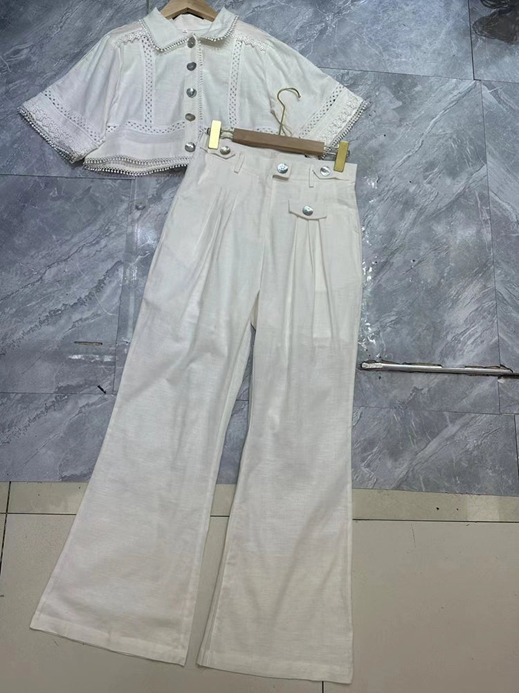 Flip Collar Single Row Wide Two Piece Set