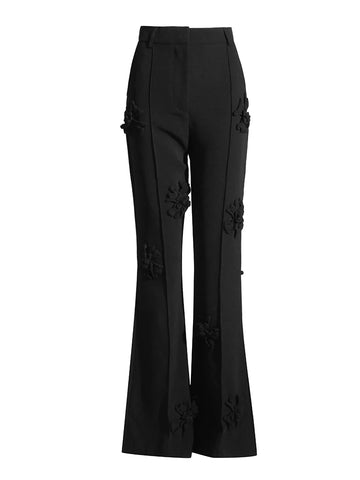 Wide Leg Trouser Minimalist High Waist Patchwork Appliques Pants