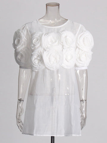 Flower Round Neck Dress