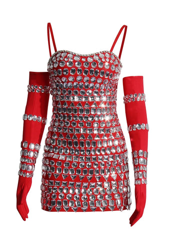 Schlagkleid mit Patchwork-Stickerei