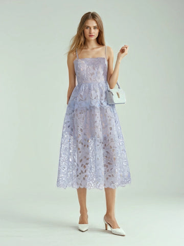 Hollow Out Sexy Camisole Maxi Dress