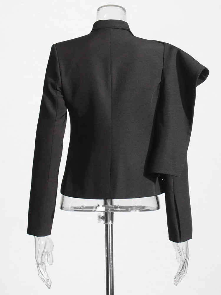 Blazer à col irrégulier asymétrique