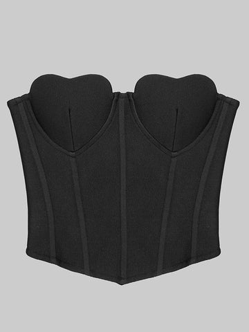 Knitted Tank Top Strapless Sleeveless Zipper Sexy Vest