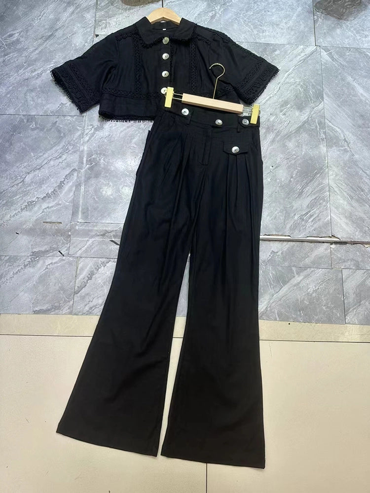 Flip Collar Single Row Wide Two Piece Set