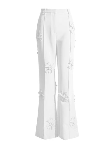 Wide Leg Trouser Minimalist High Waist Patchwork Appliques Pants