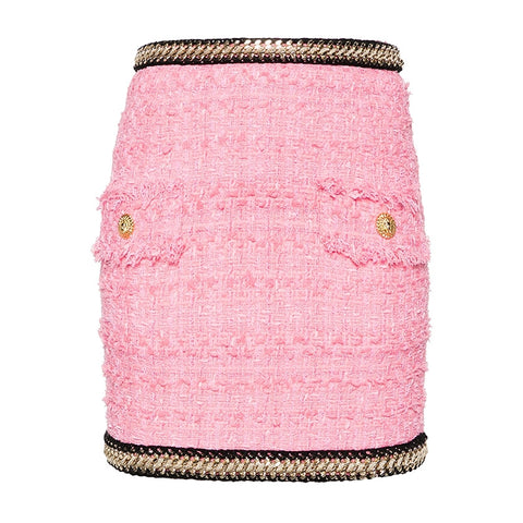 Chain Tweed Mini Skirt