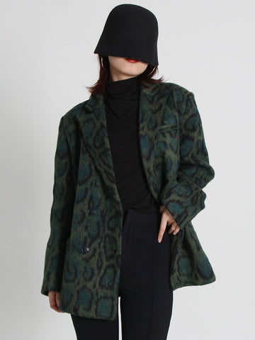 Green Blazers For Notched Long Sleeve Patchwork Pocket Autumn