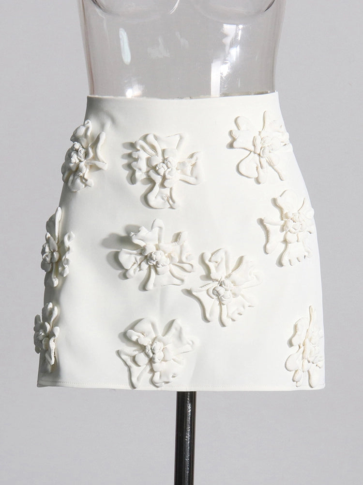 Sexy 3D Flower Wrapped Hip Skirt