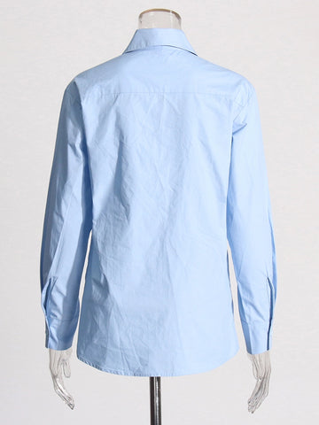 Flower Irregular Hollow Split Shirt Top