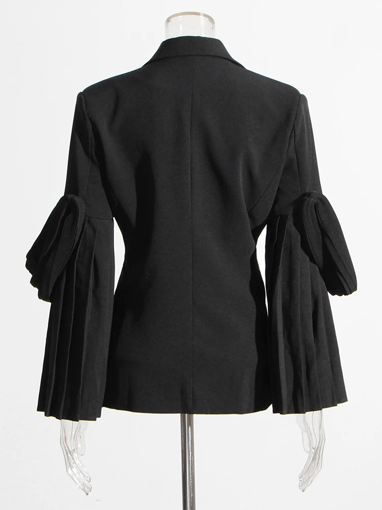 Pleated Pagoda Sleeve Blazers