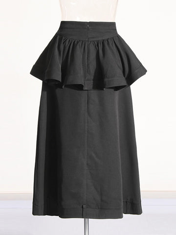 Long SLeeve Blouse With Pleated High Waiste Skirt Two Piece Set