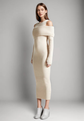 Stricken Asymmetrische Off Shoulders Bodycon Kleider