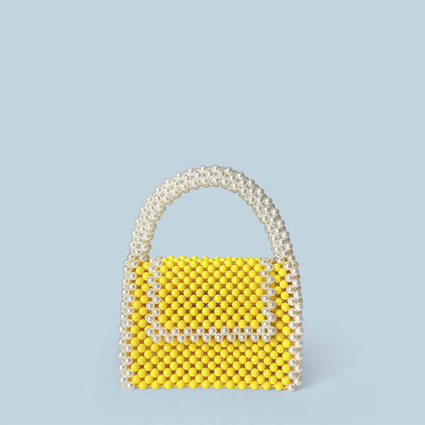 Advanced Texture Box Yellow Small Square Bag All Match Hand Made Retro Handbag