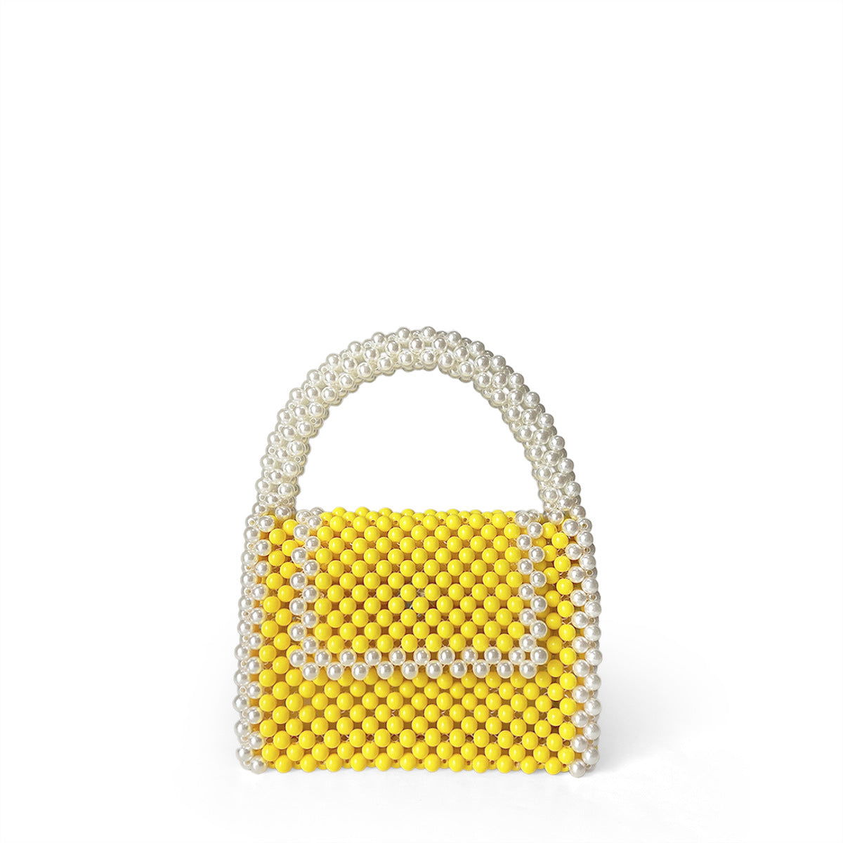 Advanced Texture Box Yellow Small Square Bag All Match Hand Made Retro Handbag