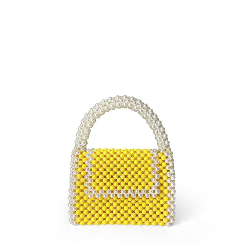 Advanced Texture Box Yellow Small Square Bag All Match Hand Made Retro Handbag