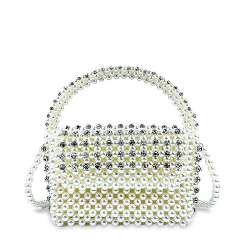 Sac à main chinois tissé à la main avec perles et diamants incrustés, sac à main sous les bras, sac à bandoulière, sac à main 