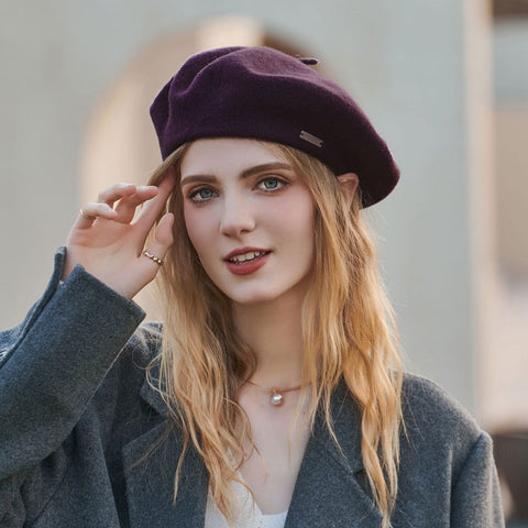 Couleurs disponibles Béret en laine Saison décontractée britannique Chaud Épais Couleur unie Tout assorti Chapeau 