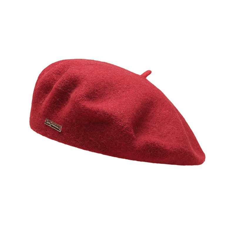 Couleurs disponibles Béret en laine Saison décontractée britannique Chaud Épais Couleur unie Tout assorti Chapeau 