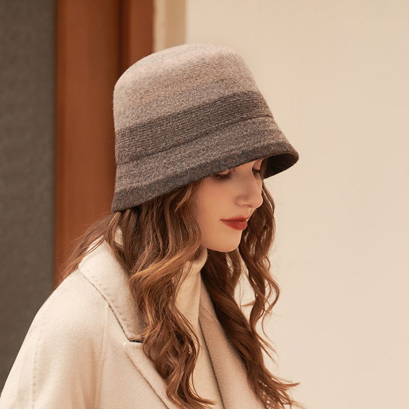 Chapeau de pêcheur français élégant en laine véritable, chapeau de bassin rétro simple, léger, de luxe, chaud, en feutre de fourrure 